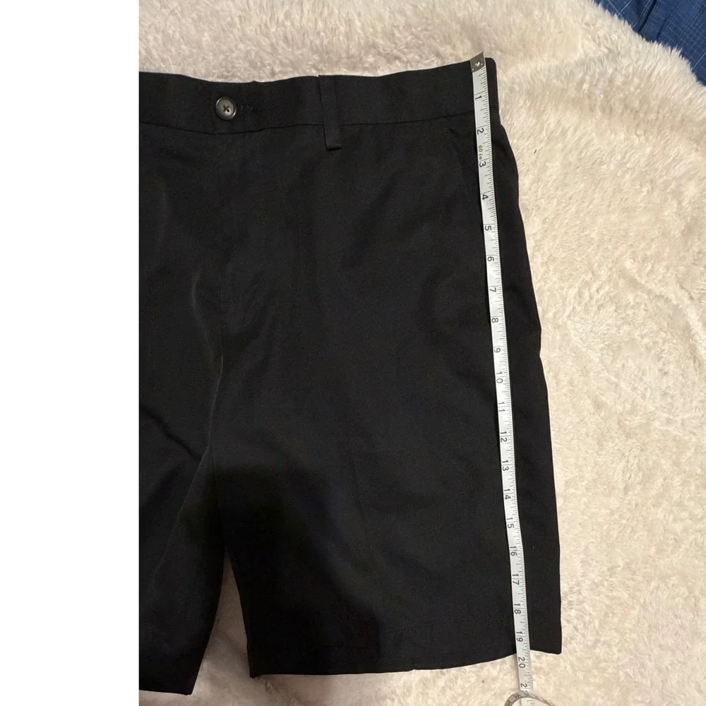 Eddie Bauer Mens 34 Black Cocona Performance Chino Shorts Flat Front Outdoor